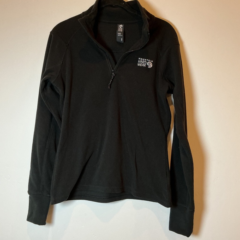 Mountain Hardwear Womens Fleece Pullover Black Long Sleeve Quarter Zip Size‎ S